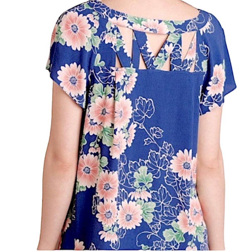 Maeve Anthropologie Floral Tri Cut‎ Blouse